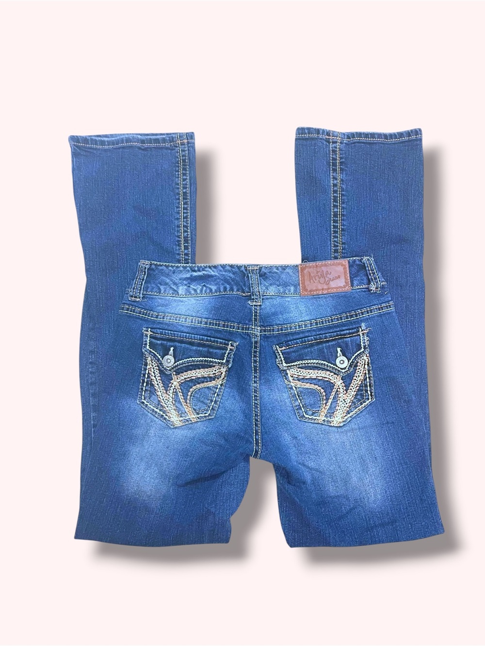 Y2k super low rise dark wash flare jeans
